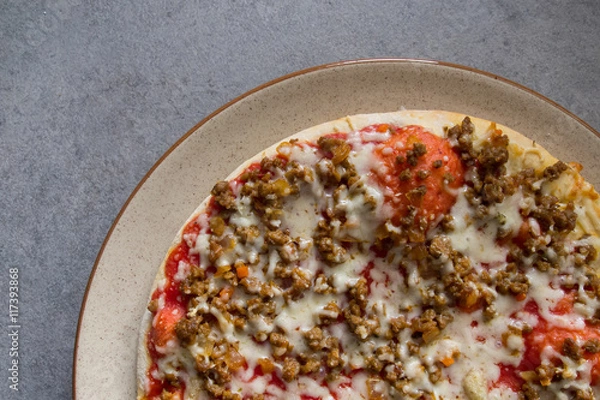 Fototapeta Pizza with beef