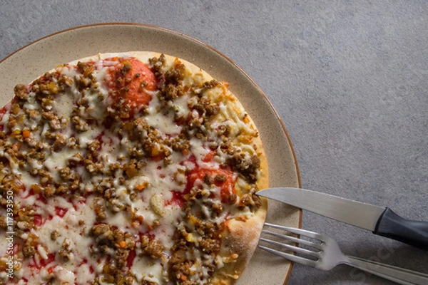 Fototapeta Pizza with beef