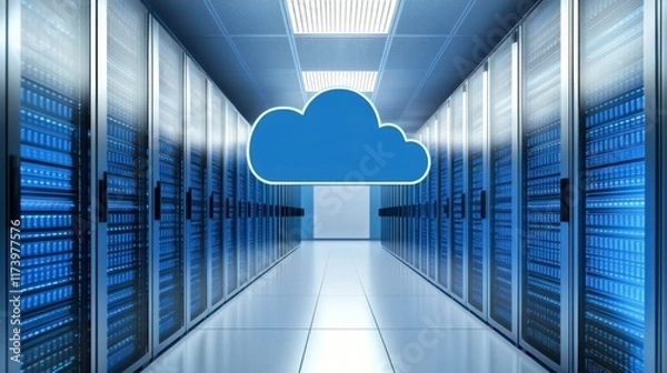 Fototapeta Interactive Cloud Computing Infrastructure Design