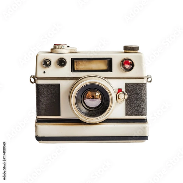 Fototapeta vintage polaroid camera on a white background