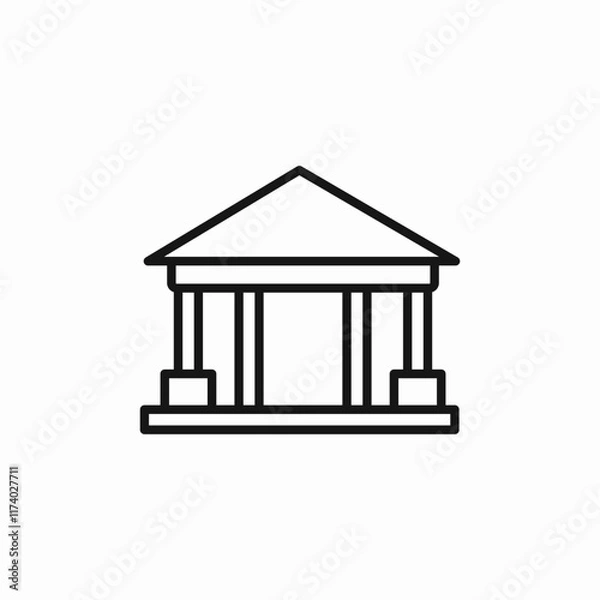 Fototapeta landmark building icon sign vector