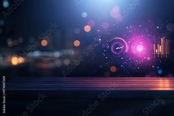 Fototapeta Ai-enhanced personalized learning dashboards transforming education digital space visual data nighttime innovation