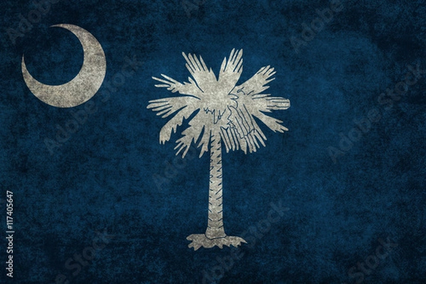 Obraz Flag of South Carolina with distressed textures