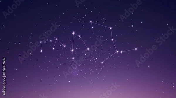 Fototapeta Celestial Night Sky Captured with Overlapping Stars