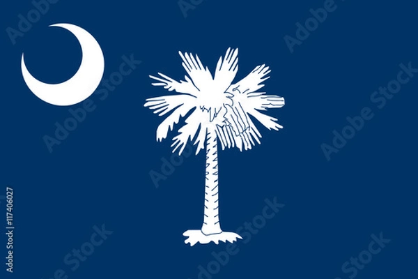 Fototapeta Flag of South Carolina, Authentic version in color and scale