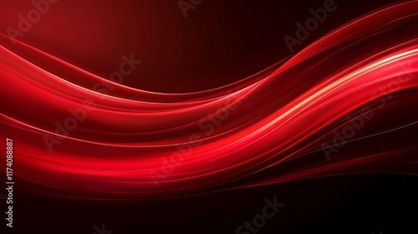 Fototapeta Abstract Red Waves Dark Background Design