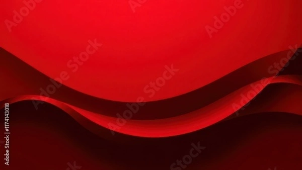 Fototapeta a red light shines on a red surface with a black background,