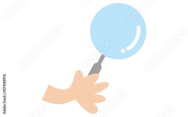 Fototapeta シンプルな虫眼鏡を持つ手
