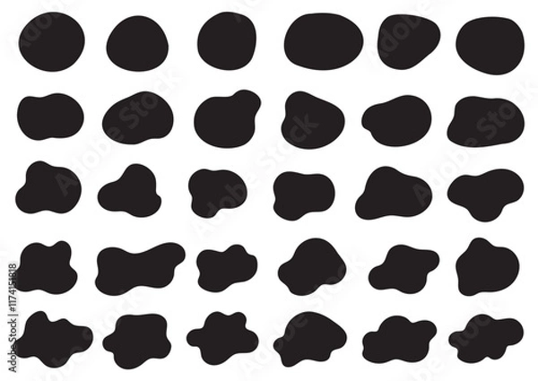 Obraz 様々な形の流体シェイプのセット