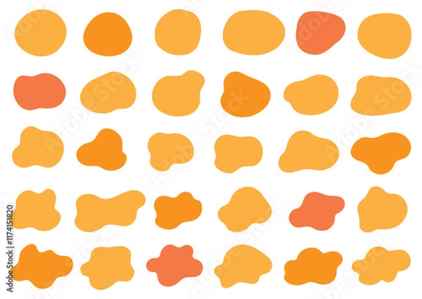 Obraz 様々な形の流体シェイプのセット