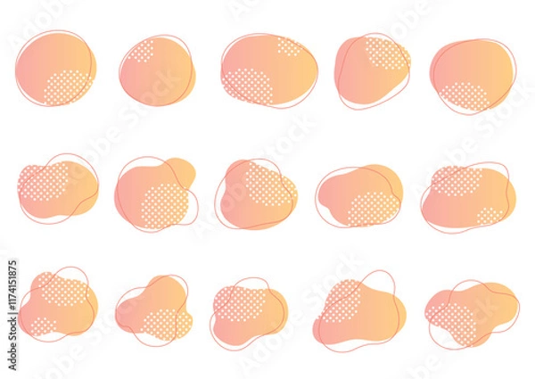 Obraz 様々な形の流体シェイプのセット