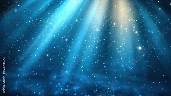 Fototapeta Stunning cosmic landscape with a mesmerizing display of shimmering stars glowing nebulae and ethereal cosmic phenomena in the vast and mysterious night sky