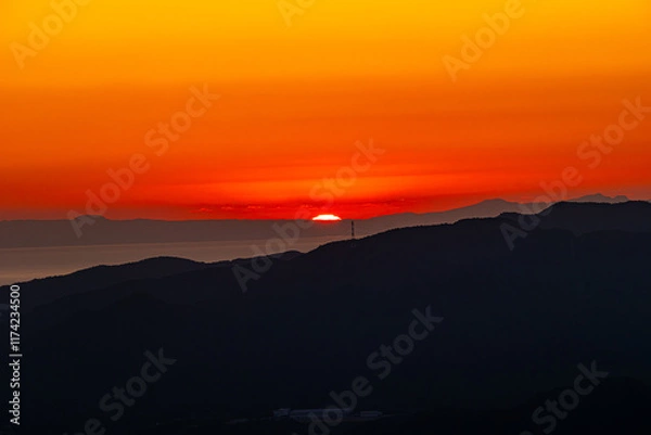 Obraz 北九州市、皿倉山山頂からの初日の出