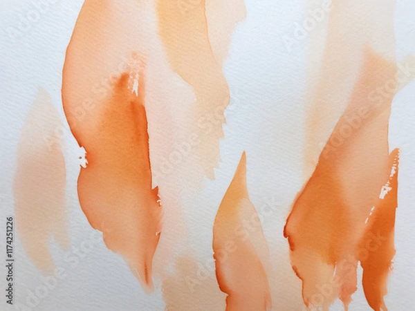 Fototapeta This abstract image features orange watercolor gradients with a unique pattern.