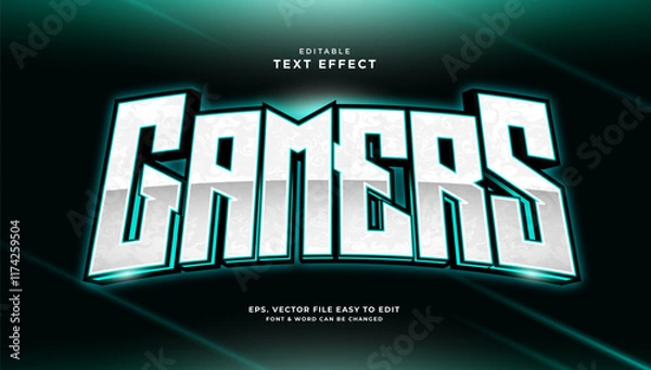 Fototapeta Gamers 3d editable text effect