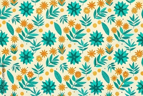 Fototapeta Seamless texture with geometric designs. Flowers