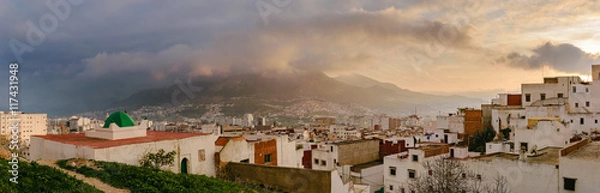Fototapeta View over Tetouan at sunset, Morocco