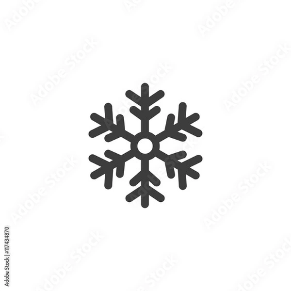 Fototapeta Snowflake icon. Snowflake Vector isolated on white background. Flat vector illustration in black. EPS 10