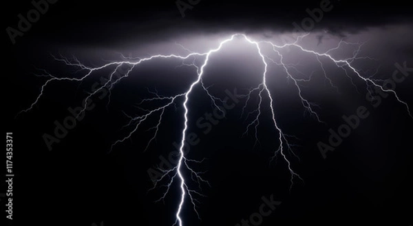 Obraz Realistic Lightning Bolt Overlay