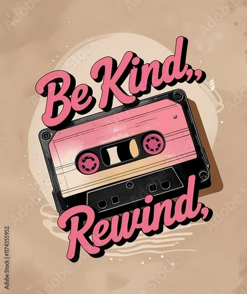 Fototapeta Be kind rewind styled with a retro cassette tape
