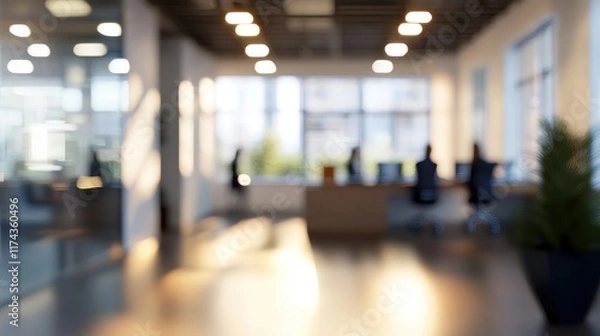 Obraz Blurred Office Space: Modern Workplace Ambiance
