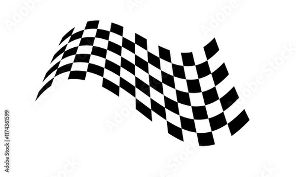 Fototapeta Racing flag vector icon on white background. Checkered flag. start and finish crossed flag. Racing flag.	