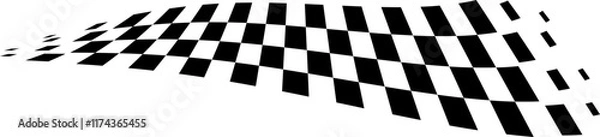 Fototapeta Racing flag vector icon on white background. Checkered flag. start and finish crossed flag. Racing flag.	
