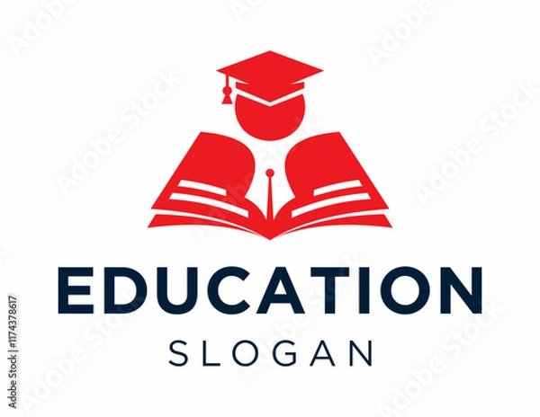 Fototapeta The logo design is about Education and was created using the Corel Draw 2018 application with a white background.
