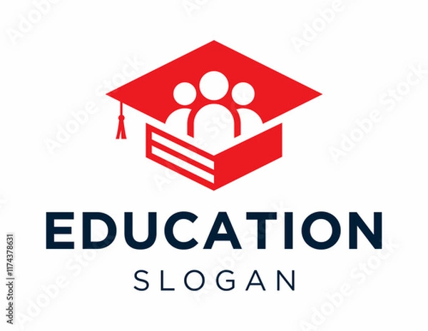 Fototapeta The logo design is about Education and was created using the Corel Draw 2018 application with a white background.