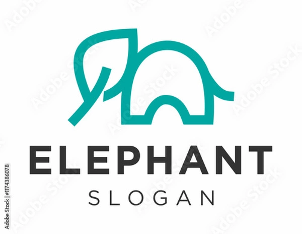 Fototapeta The logo design is about Elephan and was created using the Corel Draw 2018 application with a white background.