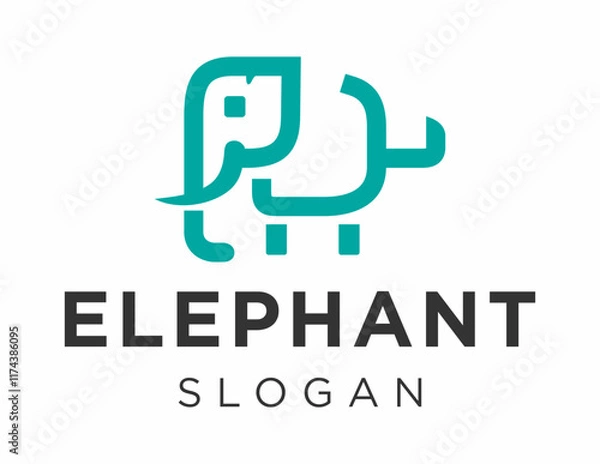 Fototapeta The logo design is about Elephan and was created using the Corel Draw 2018 application with a white background.