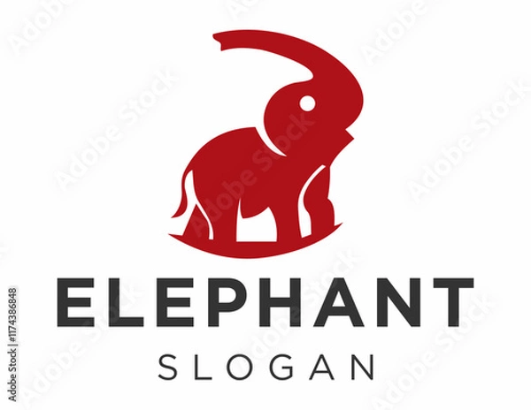 Fototapeta The logo design is about Elephan and was created using the Corel Draw 2018 application with a white background.
