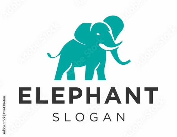 Fototapeta The logo design is about Elephan and was created using the Corel Draw 2018 application with a white background.
