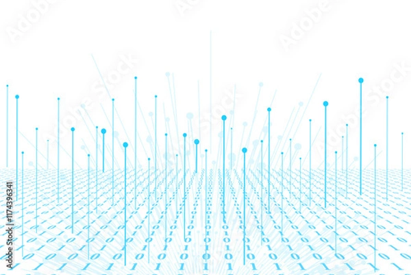 Obraz circuit lines technology abstract background. digital circuit lines and binary code privacy backdrop