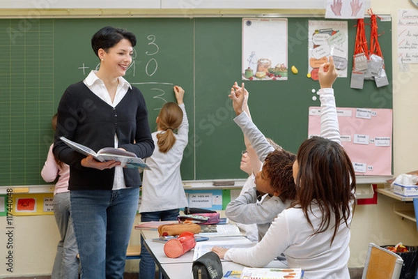Obraz School children in classroom at lesson