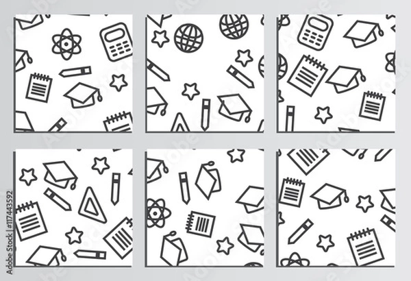 Fototapeta Placards, Posters. Back to school background. Branding template