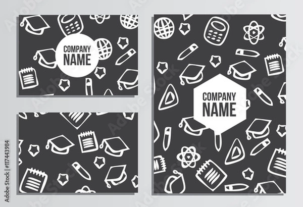 Obraz Business cards with Blank Cover. Back to school background. Bran