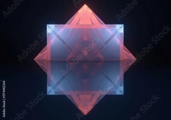 Fototapeta Light reflections and geometric shapes create an abstract visual display