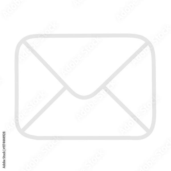Fototapeta mail icon white line element png file transparent background 