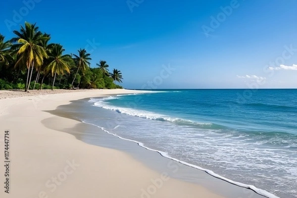 Fototapeta beach with palm trees