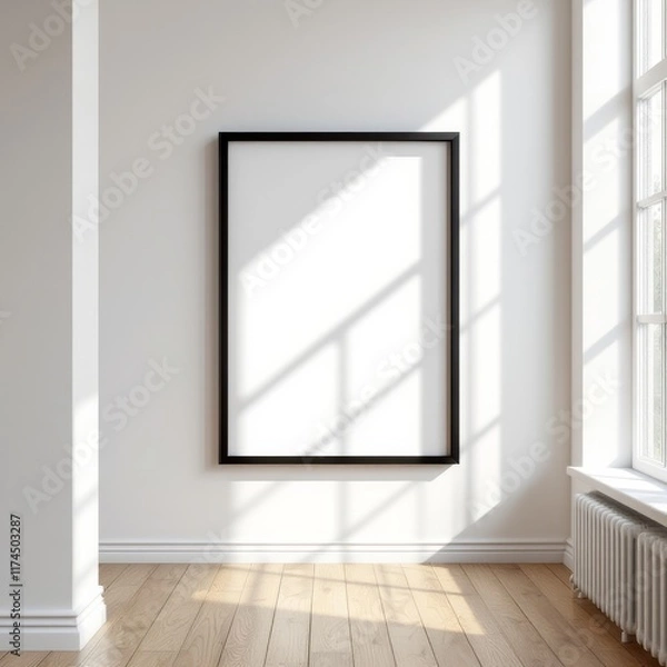 Fototapeta empty room with window and wall