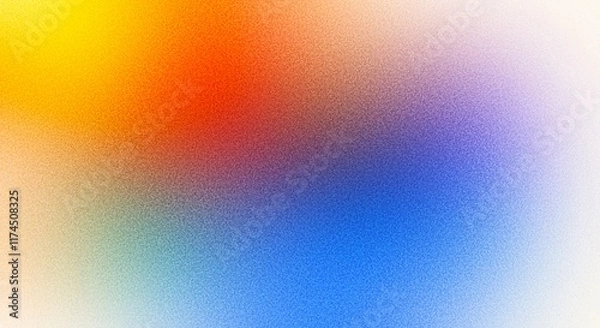 Fototapeta Vibrant grainy background blue red white abstract noise texture color gradient backdrop header poster banner design