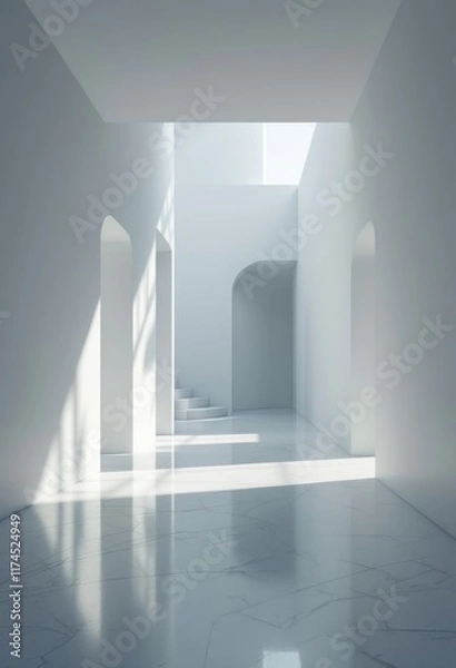 Obraz 3d render of a corridor