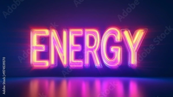 Fototapeta Vibrant Energy with Glowing Beams in Cyberpunk Style