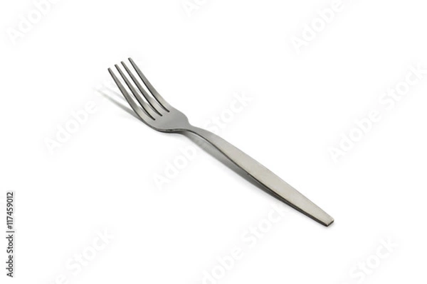 Obraz single simple normal fork isolated on white background with clipping path