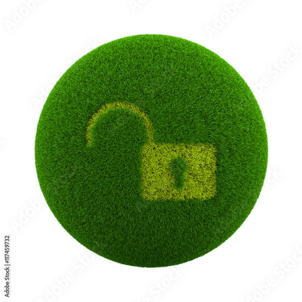 Obraz Grass Sphere Open Lock Icon