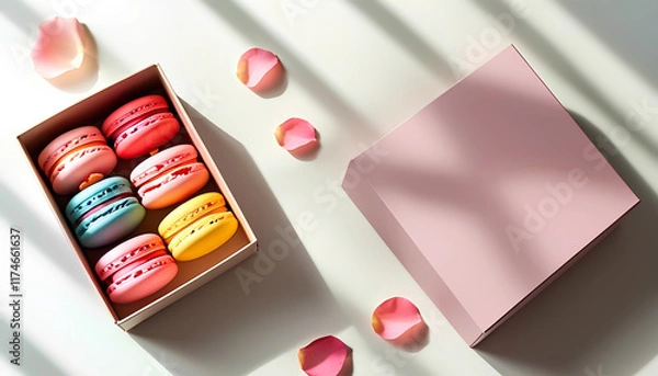 Fototapeta a box of macarons