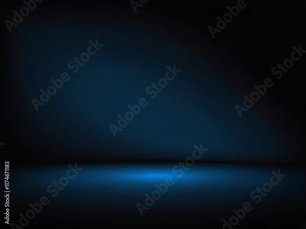 Obraz Abstract black blue gradient background texture luxury studio dark soft wallpaper. ai