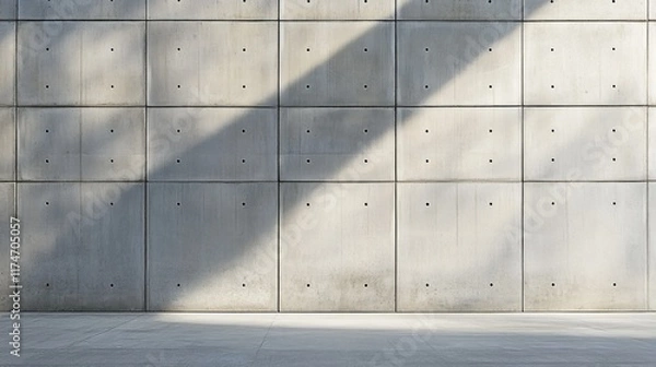 Fototapeta Concrete Wall with Diagonal Light and Shadow
