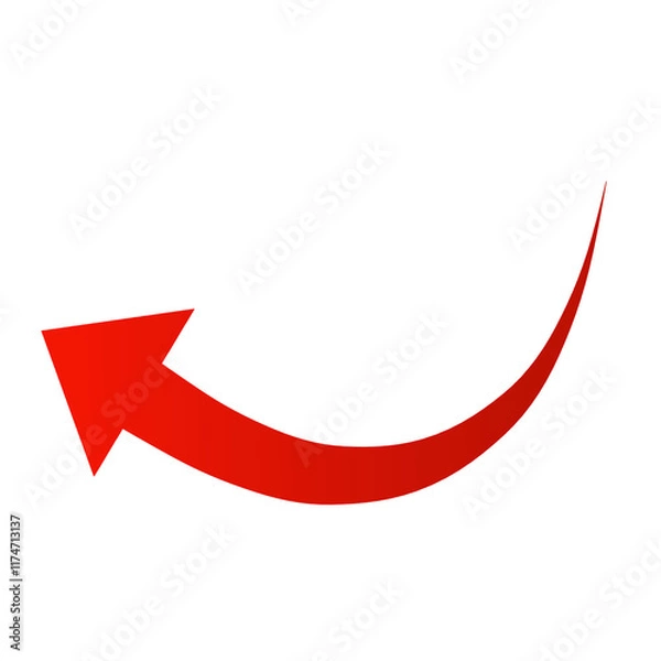 Fototapeta red arrow sign element transparent template design 